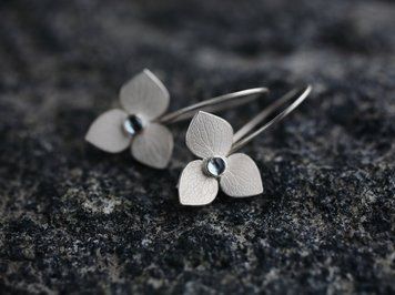 Срібні сережки &laquo;Гортензія&raquo; з блакитним топазом HYDRA-BLUE-STUDS фото